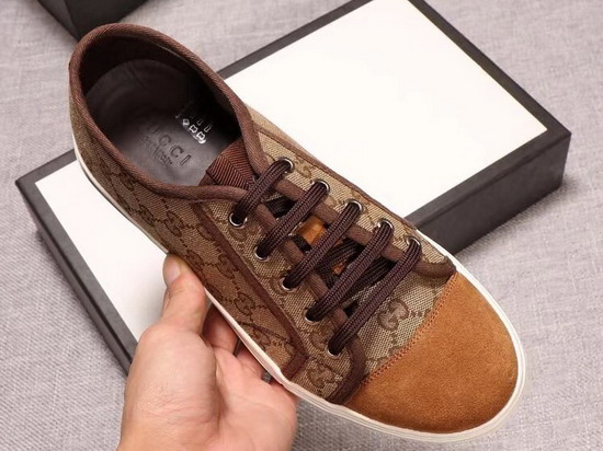 Gucci Original GG and Suede Sneaker Brown for Men