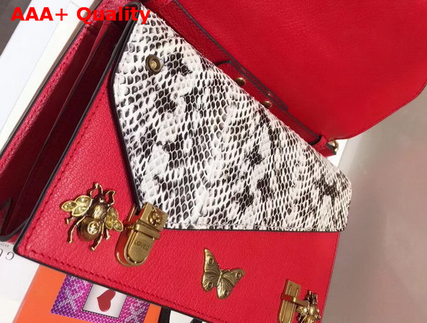 Gucci Ottilia Leather Small Top Handle Bag Red Leather 488715 Replica