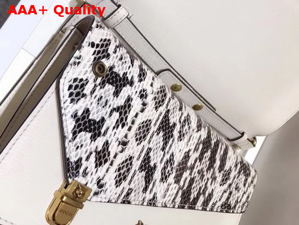 Gucci Ottilia Leather Small Top Handle Bag White 488715 Replica