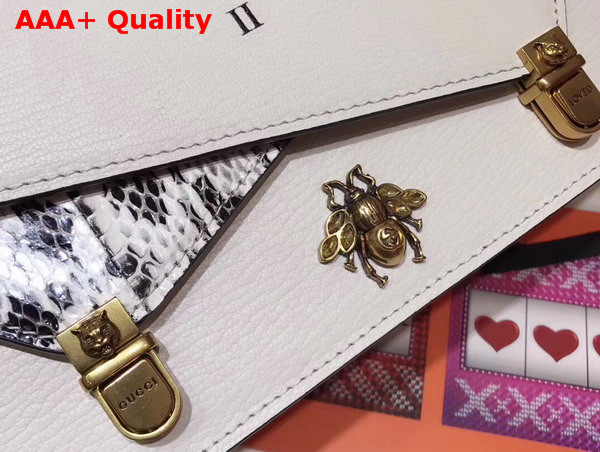 Gucci Ottilia Leather Small Top Handle Bag White 488715 Replica