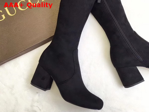 Gucci Over The Knee Boots in Black Suede 5cm Heel Replica