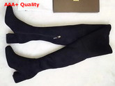 Gucci Over The Knee Boots in Black Suede 5cm Heel Replica