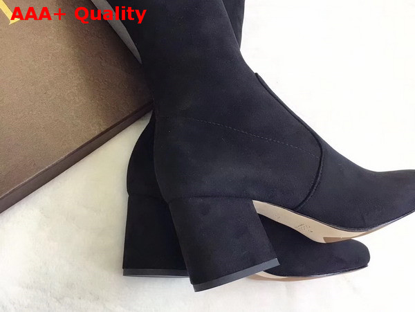 Gucci Over The Knee Boots in Black Suede 5cm Heel Replica