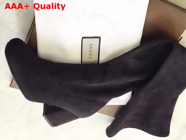 Gucci Over The Knee Boots in Black Suede 5cm Heel Replica