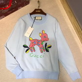 Gucci Oversize Sweatshirt with Fawn Light Blue Cotton