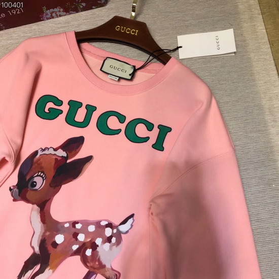 Gucci Oversize Sweatshirt with Fawn Light Pink Felted Cotton