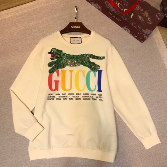 Gucci Oversize Sweatshirt with Gucci Cities and Tiger Natural Cotton