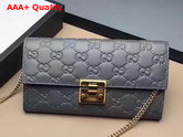 Gucci Padlock Continental Wallet in Grey Gucci Signature Leather Replica