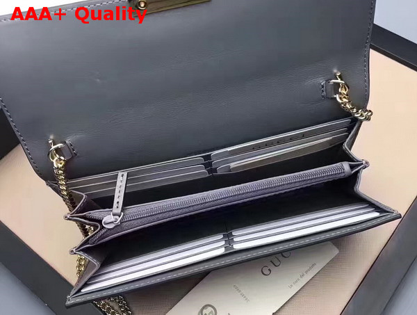 Gucci Padlock Continental Wallet in Grey Gucci Signature Leather Replica