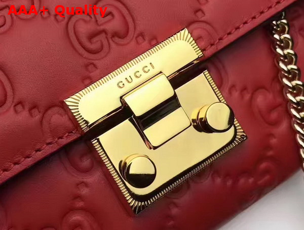 Gucci Padlock Continental Wallet in Red Gucci Signature Leather Replica