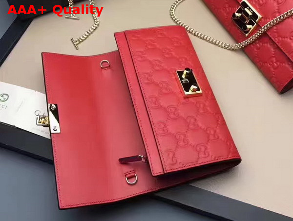 Gucci Padlock Continental Wallet in Red Gucci Signature Leather Replica