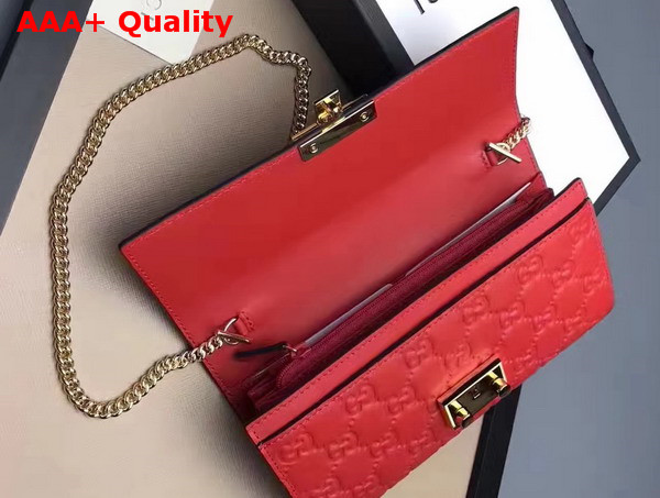 Gucci Padlock Continental Wallet in Red Gucci Signature Leather Replica