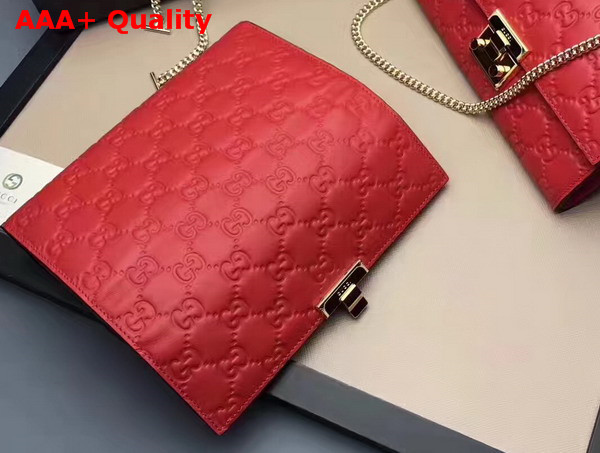 Gucci Padlock Continental Wallet in Red Gucci Signature Leather Replica