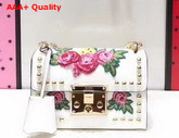 Gucci Padlock Embroidered Leather Shoulder Bag in White Shiny Smooth Calfskin Replica