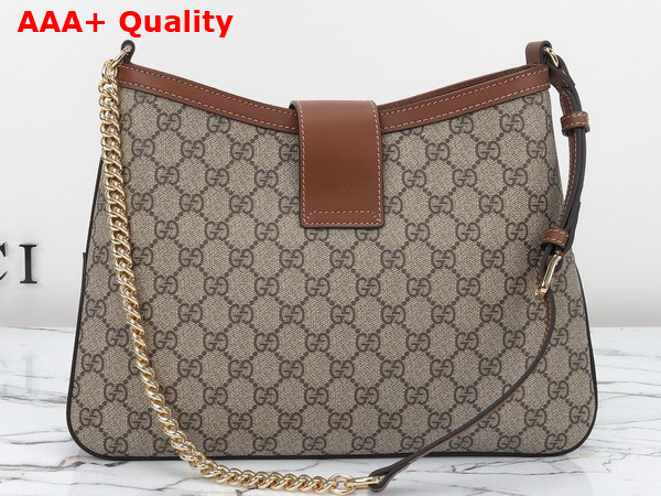 Gucci Padlock GG Medium Shoulder Bag in Beige and Ebony GG Supreme Canvas with Brown Leather Trim 795113 Replica