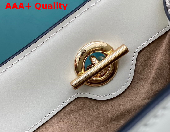 Gucci Padlock GG Small Shoulder Bag Beige Ebony GG Supreme Canvas with White Leather Detail 478156 Replica