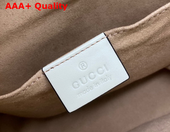 Gucci Padlock GG Small Shoulder Bag Beige Ebony GG Supreme Canvas with White Leather Detail 478156 Replica