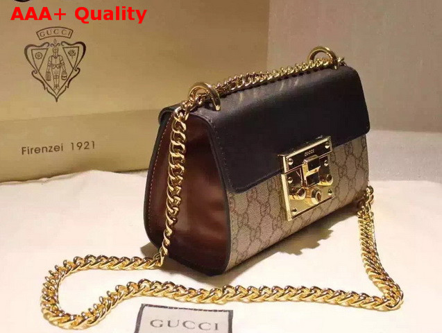 Gucci Padlock GG Supreme Shoulder Bag Brown Leather Top Replica