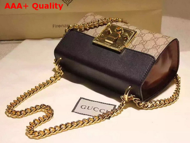 Gucci Padlock GG Supreme Shoulder Bag Brown Leather Top Replica