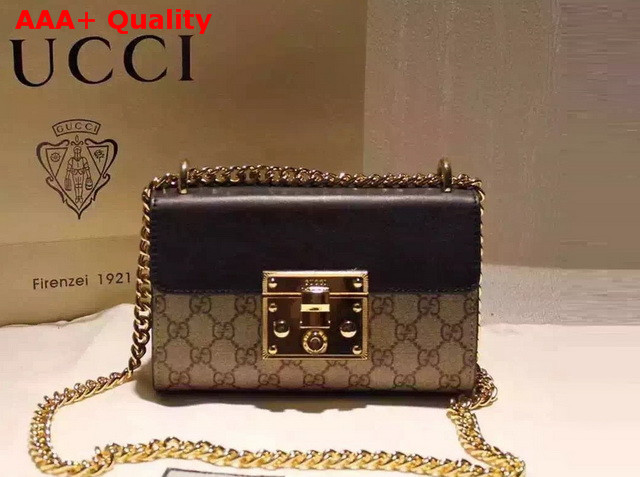 Gucci Padlock GG Supreme Shoulder Bag Brown Leather Top Replica