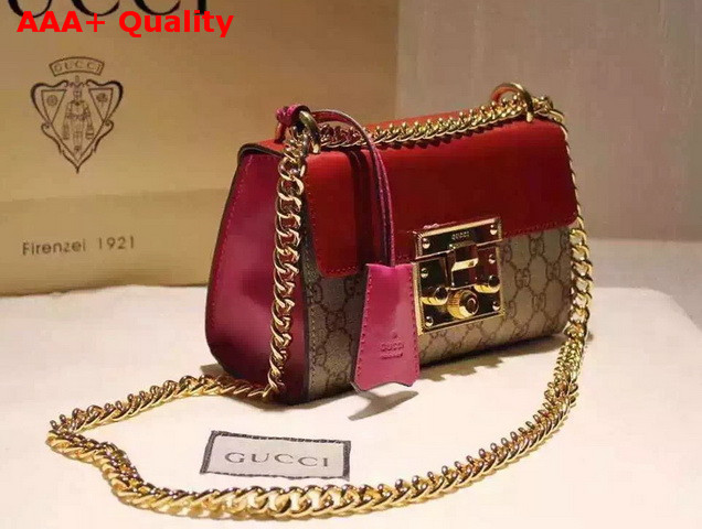 Gucci Padlock GG Supreme Shoulder Bag with Red Leather Replica