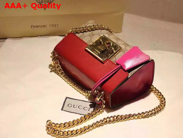 Gucci Padlock GG Supreme Shoulder Bag with Red Leather Replica