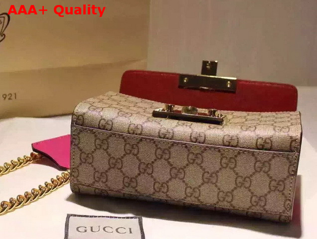 Gucci Padlock GG Supreme Shoulder Bag with Red Leather Replica