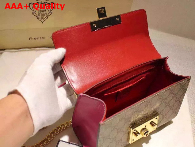 Gucci Padlock GG Supreme Shoulder Bag with Red Leather Replica