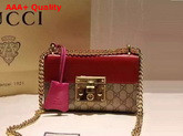 Gucci Padlock GG Supreme Shoulder Bag with Red Leather Replica