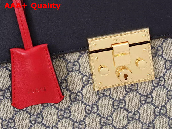 Gucci Padlock GG Supreme Top Handle Bag Blue and Red Details Replica