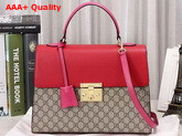 Gucci Padlock GG Supreme Top Handle Bag Red and Pink Leather Details Replica