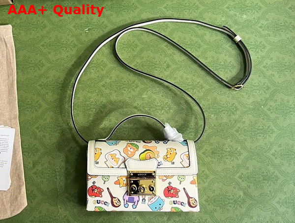 Gucci Padlock Gucci Animal Print Mini Bag in White Leather 652683 Replica