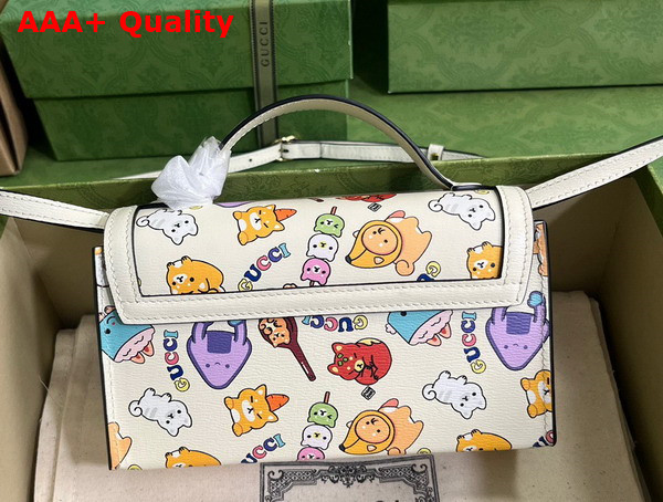 Gucci Padlock Gucci Animal Print Mini Bag in White Leather 652683 Replica