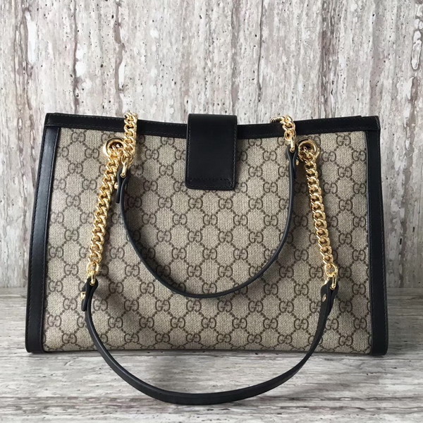 Gucci Padlock Medium GG Shoulder Bag GG Supreme Canvas Black