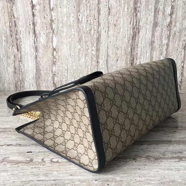 Gucci Padlock Medium GG Shoulder Bag GG Supreme Canvas Black