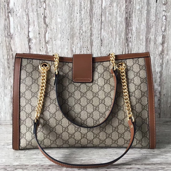 Gucci Padlock Medium GG Shoulder Bag GG Supreme Canvas Brown