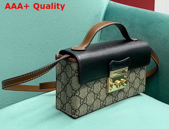 Gucci Padlock Mini Bag Beige and Ebony GG Supreme Canvas 652683 Replica