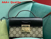 Gucci Padlock Mini Bag Beige and Ebony GG Supreme Canvas 652683 Replica