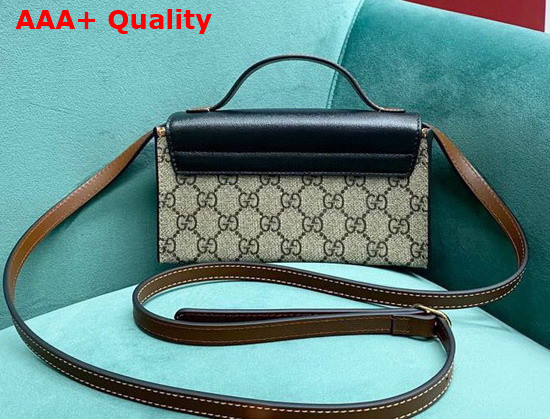 Gucci Padlock Mini Bag Beige and Ebony GG Supreme Canvas 652683 Replica