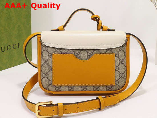 Gucci Padlock Mini Bag GG Supreme Canvas with White Leather 658487 Replica