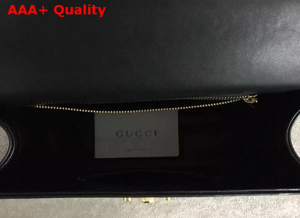 Gucci Padlock Shoulder Bag in Black Croc Embossed Leather Replica