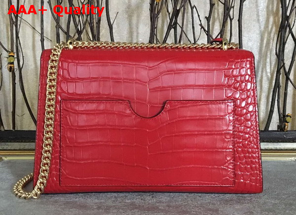 Gucci Padlock Shoulder Bag in Red Croc Embossed Leather Replica