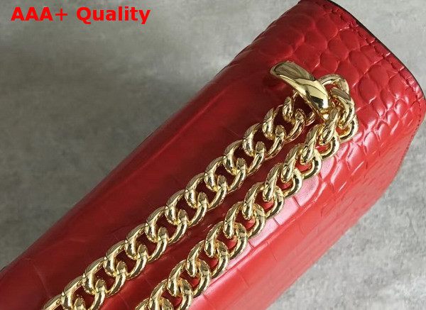 Gucci Padlock Shoulder Bag in Red Croc Embossed Leather Replica