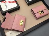 Gucci Padlock Signature Leather French Flap Wallet Pink Replica