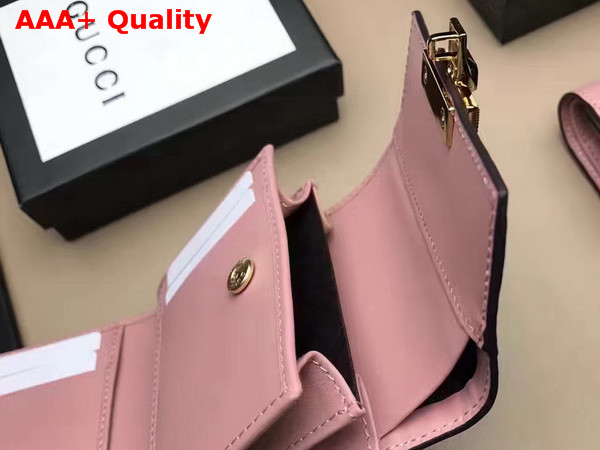 Gucci Padlock Signature Leather French Flap Wallet Pink Replica