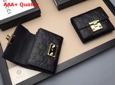 Gucci Padlock Signature Leather French Flap Wallet in Black Replica