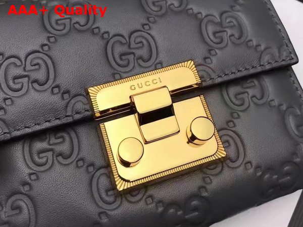 Gucci Padlock Signature Leather French Flap Wallet in Grey Replica