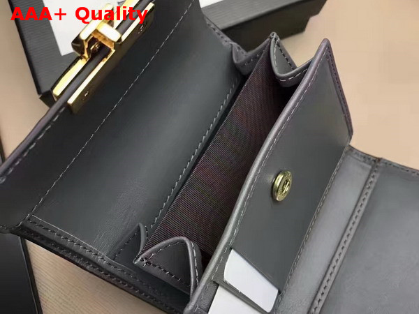 Gucci Padlock Signature Leather French Flap Wallet in Grey Replica