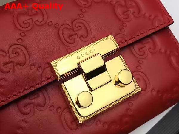 Gucci Padlock Signature Leather French Flap Wallet in Red Replica