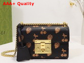 Gucci Padlock Small Berry Shoulder Bag in Black Leather 409487 Replica